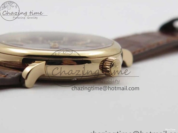 MIROTIME 0429 Portofino 37mm RG V7F 1:1 Best Edition Gray Dial on Deep Brown Leather Strap A SunProtective 7090